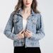 K New Heavy Industry Diamond Studded Rivet Long Sleeve Loose And Slim Fashion Denim Jacket For Women_mkmklike.com