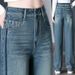 High-waisted Narrow-fit Denim Wide-leg Pants For Tall Women, 2026 Spring New Style, Slimming Straight-leg Pants,_mkmklike.com