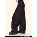 Women's Clothing Washed Black Retro Jeans High Waist Loose Wide Leg Mopping Pants_mkmklike.com
