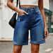 Distressed Roll-Up Denim Shorts – Vintage Washed Streetwear Cut-Offs For Men & Women (Blue/Black/Leopard/Love Print, S-Xxl)_mkmklike.com