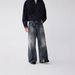 Men's Heavyweight Distressed Jeans – Relaxed Fit Vintage Denim Pants With Cat Whisker Wash (Blue Black)_mkmklike.com