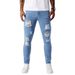 Men's Clothing Pants Ripped Jeans Youth Versatile Trendy Elastic Slim Fit Pencil Pants_mkmklike.com