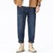 Large Size Men's Clothing Autumn And Winter New Large Size Men's Clothing Drawstring Elastic Waist Elastic Simple Slim Jeans Men 175kg_mkmklike.com