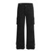 Solid Color Cargo Jeans Men's Vibe Trendy Brand High Street Flared Deconstructed Split Design Wide-Leg Long Pants_mkmklike.com