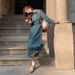 ELLE ELLE ELLE Break French Long Spring Women's New Style Tea Atmosphere Unique Beautiful Gentle Denim Dress_mkmklike.com