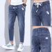 Men's Clothing Summer New Elastic Slim Fit Casual Thin Harem Pants Nine Point Pants_mkmklike.com