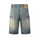 Men's Vintage Washed Denim Cargo Shorts – Relaxed Fit With Utility Pockets | 28-36 (Retro Blue)_mkmklike.com