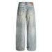 American Punk Vintage Washed Jeans High Street Straight Long Men's Casual Loose Versatile Dad Wide-Leg Pants_mkmklike.com