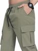 Men's cargo pants drawstring multi-pocket casual pants_mkmklike.com