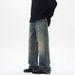 Men's Washed Whiskered Jeans Retro Archer0603 Trendy Vintage Trousers For Spring Men's Wear_mkmklike.com