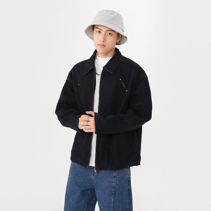 Autumn American Style Cool Trendy Brand Heavyweight Versatile Retro Classic Japanese Denim Casual Jacket For Men_mkmklike.com