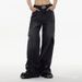 American-style Ripped Yellow Mud-dyed Contrast Color Jeans For Men, Loose Straight High Street Hip-hop Wide-leg Pants_mkmklike.com
