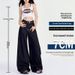 Dark Blue American-style Loose Wide-leg Jeans For Women, 2026 New Model, With A Drapey, Casual, Floor-length_mkmklike.com