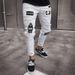 European And American Badge Embroidered Men's Jeans Knee Ripped Zipper Pants Large Size Denim Trousers_mkmklike.com