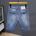 Men's Summer Trendy Brand Sports Casual Loose Fit Five Point Pants Thin Design Niche Large Size Jeans_mkmklike.com