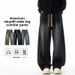 American Retro Autumn And Winter Trendy Brand Vibe Loose Wide-leg Pants Men's Washed Scimitar Tooling Teen Jeans_mkmklike.com