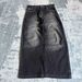 Men's Clothing Black And Gray Jeans For Men And Women Y2k High Street Straight Through Wide Leg Loose Trousers_mkmklike.com