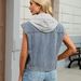 K New Leopard Print Fashion Print Patchwork Denim Top, Vest Casual_mkmklike.com