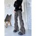 Men's Clothing Retro Old Wasteland Style Vintage Washed Distressed High Street Jeans For Men - Retro Wide Leg Trousers With Wrinkled Texture_mkmklike.com