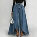 High Waisted Loose Wide Leg Jeans For Women Washed Solid Color Whiskers Three Dimensional Pleats Style_mkmklike.com