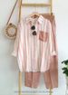 Women's Plus Size Women's Clothing Summer Slightly Fat MM Fashionable Loose Slim Comfortable Casual Striped Suit_mkmklike.com