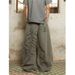 Men's Retro Washed Letter Print Jeans High Street Style Loose Wide Leg Straight Trousers mid Waist Zipper Fly Gray Casual Jeans_mkmklike.com