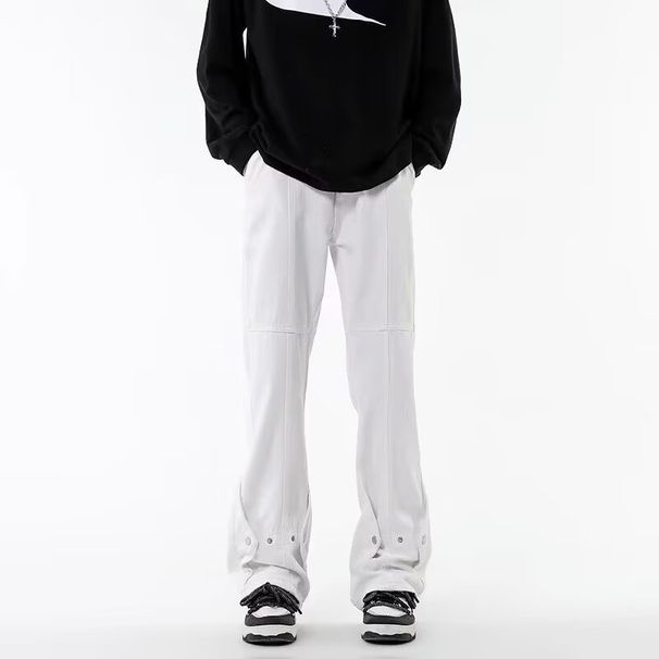 American Haute Couture Buttoned Black Jeans Instagram Trendy New Micro Speaker Casual Niche Hip-Hop Pants For Men_mkmklike.com