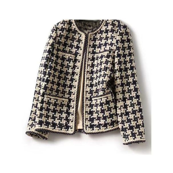 Women's Clothing Wool tweed jacket spring and autumn short style fashionable_mkmklike.com
