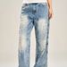 Streetwear Cross Wash Denim Pants – Oversized Straight-Leg Jeans For Men (Blue, L-XXXL) | Trendy High Street Fashion_mkmklike.com