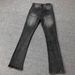 Foreign Trade American-style Cleanfit Black And Gray Textured Cool Style Washed Vintage Jeans, Slightly Flared,_mkmklike.com