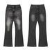 Men's Clothing Men's Slim Fit Stretch Jeans Cleanfit Washed Style High Street Vibe Black Gray Straight Leg Jeans_mkmklike.com