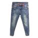 New Style Men's Slim Fit Skinny Jeans 9/10 Elastic Waist Casual Embroidered Denim Trendy Spring_mkmklike.com