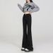 Plus-size Women Can Wear Slightly Flared Jeans That Don't Cling To The Legs, High-waisted, Slimming, Stretchy, With Side_mkmklike.com