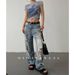 Women's Clothing High Street Hip Hop Ripped Old Retro High Street Jeans_mkmklike.com
