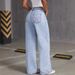 Cross-Border SHEIN Bowknot Embroidered Jeans For Women Sweet And Spicy Style High Waist Straight Loose Long Pants_mkmklike.com