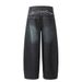 Washed Faded Jeans For Men Street Style Trendy Brand Ins Loose Wide-Leg Letter Embroidery Versatile Dad Pants_mkmklike.com