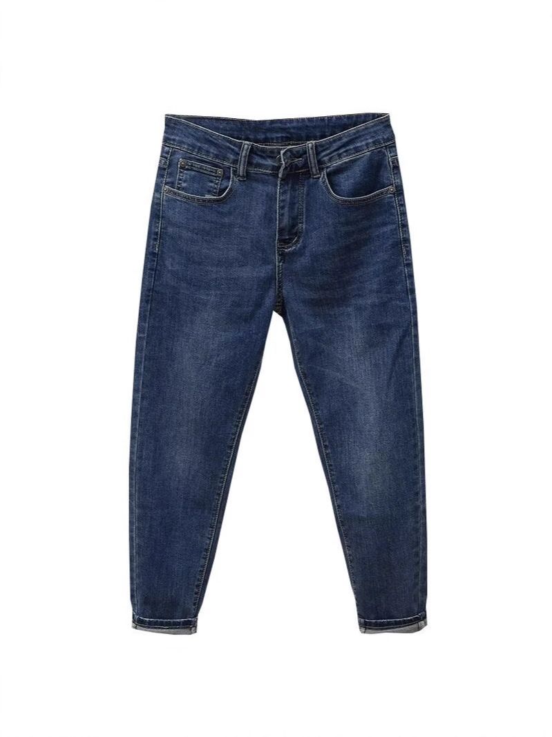 Men's Slim Fit Skinny Stretch Denim Jeans Casual Long Pants mid Waist Spring Autumn Cross Border Fashion_mkmklike.com