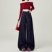 Tall High-Waisted Extra Long American High Street Dark Blue Wide-Leg Jeans For Women Autumn Winter Slimming Loose_mkmklike.com
