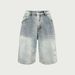 Men's Retro Washed Denim Shorts Casual Loose Fit Hip Hop Trendy Streetwear European American Style Five-Point Pants_mkmklike.com