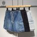 Men's Japanese Workwear Style Denim Shorts Relaxed Fit 5 Inch Inseam Utility Cargo Elastic Waist_mkmklike.com