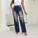 Women's Clothing New Retro High Waist Straight Pants_mkmklike.com