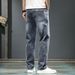 Autumn 2025 New Jeans Men's Trendy Brand Straight Loose Elastic Slim Men's Youth Versatile Trousers_mkmklike.com