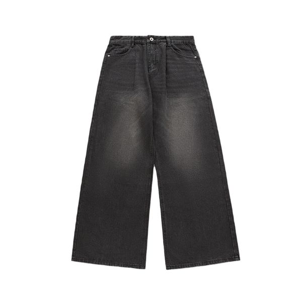 Men's Oversized Straight-Leg Jeans – Retro Wide Fit Denim Pants, High Street Fashion (Black Gray/Blue/Light Blue, S-XL)_mkmklike.com