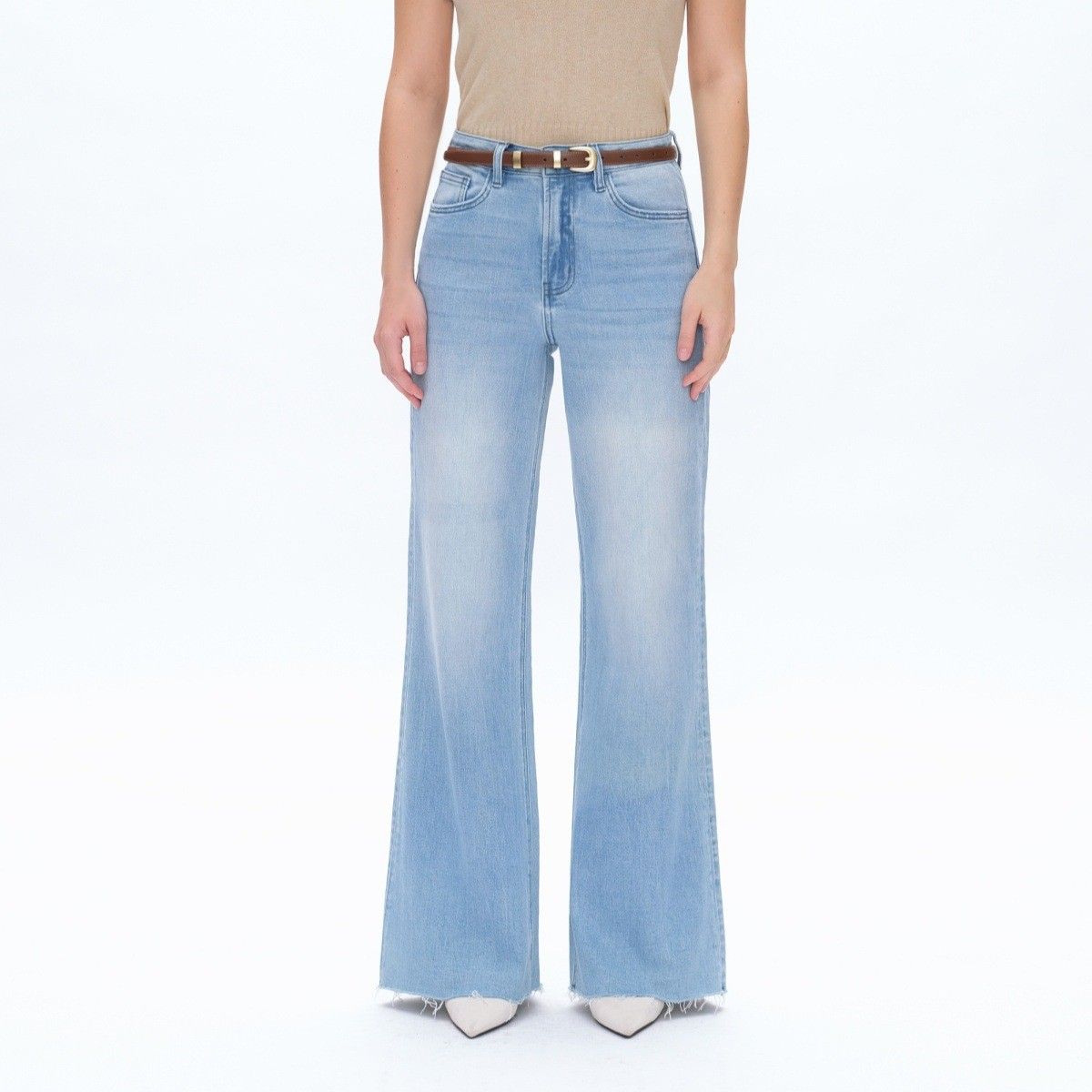 BBL High-Waisted Wide-Leg Jeans for Women Fleece Embellished Popular in Europe And America_mkmklike.com