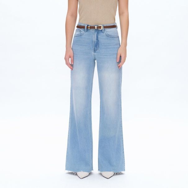 BBL High-Waisted Wide-Leg Jeans for Women Fleece Embellished Popular in Europe And America_mkmklike.com