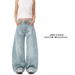 Women's Clothing High Street Baggy Jeans Slub Scimitar Jeans Unisex Wide Leg Pants Loose Profile_mkmklike.com