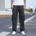 Men's Clothing Commerce Hot Selling American High Street Workwear Wide Leg Jeans Autumn Straight Loose Trendy Brand Multi Pocket Jeans_mkmklike.com