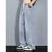 American High Street Hooligan Handsome Jeans For Men In Autumn, Showing Off Height And Thinness, Loose Wide Pants,_mkmklike.com