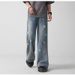 Washed Denim Jeans For Men In The Summer 2025, American High Street, Loose Loose, With Sense Of Draping, Featuring A_mkmklike.com