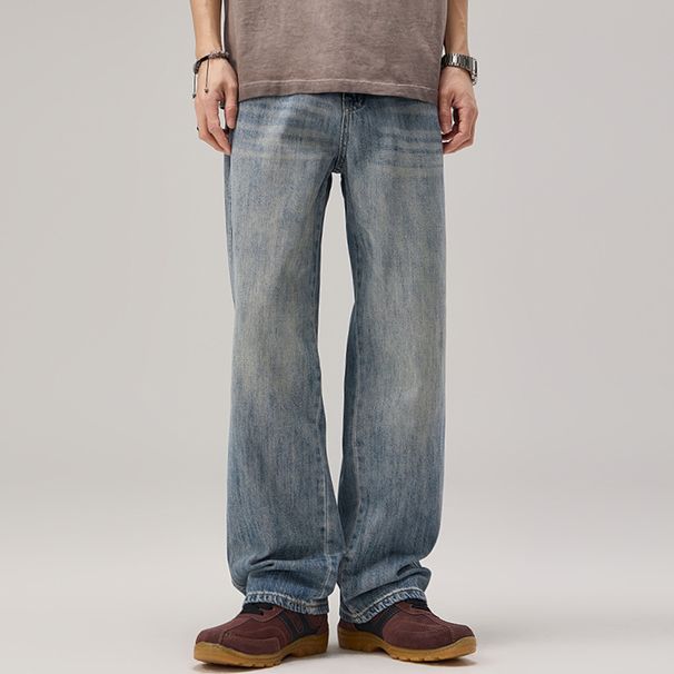 Nordmann Muqiu Clothing | 2025 Spring New American Style Trendy Brand Plus Size Jeans Men's Retro Loose Washed Wide-Leg Pants_mkmklike.com